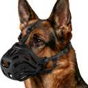 Dog Muzzle, Soft Breathable Dog Muzzles Suitable Dogs, Adjustable Basket Muzzles Prevents Chewing and Biting for Grooming Trimming Training (Black, L (44lb))