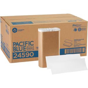 Pacific Blue Basic Recycled Multifold Paper Towels (Previously Branded Envision) by GP PRO (Georgia-Pacific), White, 24590, 250 Towels Per Pack, 16 Packs Per Case (4000 Total), 9.20'' x 9.44