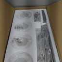 4-Light Brushed Nickel Kitchen Island Lighting, Modern Linear Dining Room Chandelier Light Fixtures with Milk Glass and Chain, Mid Century Hanging Lights for Kitchen Island, OS-YQ8153-4ISBNW