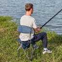 PORTAL Extra Large Quick Folding Tripod Stool with Backrest Fishing Camping Chair with Carry Strap, 19'L x 17.7'W x 30.7'H