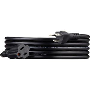 Extension Cord, 10 Ft, 3 Prong Outlet Extender, Indoor, 13 Amps, 125V, Black