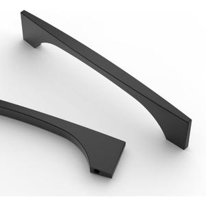Asidrama 10 Pack 5 Inch(128mm) Matte Black Kitchen Cabinet Handles, Cabinet Pulls Kitchen Cabinet Hardware for Cupboard Drawer Pulls (5" Hole Center)