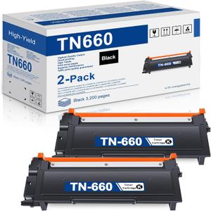 TN660 Toner Cartridge High Yield Replacement for Brother TN 660 TN630 to use with HL-L2300D HL-L2380DW HL-L2320D DCP-L2540DW HL-L2340DW HL-L2360DW MFC-L2720DW Printer,TN6602PK