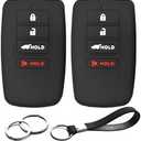 INFIPAR 2pcs Compatible with Acura ILX MDX RDX RLX TLX NSX 4 Buttons KR5V1X Smart Black Key Fob Cover Case Key Chain Protector Keyless Holder