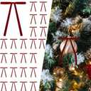 2 x Burgundy Velvet Bows for Christmas Trees - 24PCS Twist Tie Bows Suitable for Christmas Trees, Wreaths, Gift Wrapping, and Indoor/Outdoor Holiday Decorations (57 in) (Wine Red)
