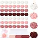 Treela 50 Set Flower Candles Wedding Favor for Guests Mini Burgundy Rose Shaped Tealight Candles for Return Gift Wedding Birthday Bridal Shower Housewarming Party