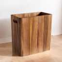 LiTY 3 Gallons Wooden Wastebaskets, Solid Acacia Wood Waste Basket with Handles, Rectangular Trash Can, Garbage Bin for Bedroom, Bathroom, Kitchen, Living Room, Office Decorative (11.4"L x 5.9"W x 11.8"H)