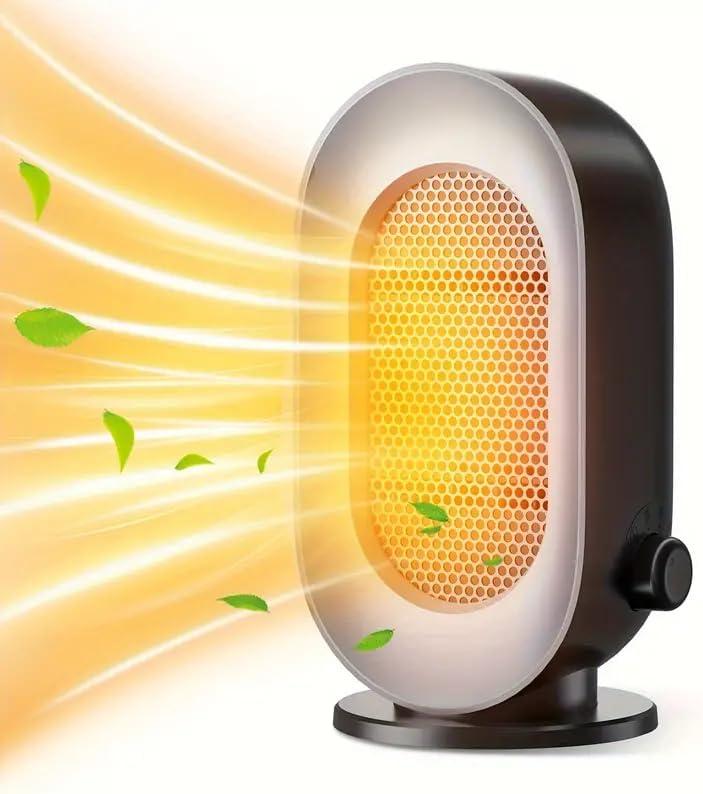 Portable Space Heater Indoor, 3 Modes Portable Small Electric Heaters with Overheat and Tip-Over Protection for Fast, Quiet and Energy Efficient Heating (Grey Black)