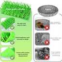Palksky Silicone Grass Mat for Cats, Slow Food Cat Grass Mat for Indoor Cats, Foraging Snuffle Mat for Dog/Cat, Interactive Enrichment Cat Mat, green