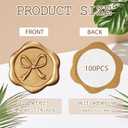 MotiMind 100 Pcs Bow Wax Seal Stickers Wedding Invitation Envelope Seal Stickers, 3D Self Adhesive Stamp Decals for Invitation, Baby Shower, Greeting Cards, Gift Wrapping(Antique Gold)