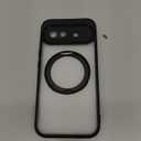 Compatible with Google Pixel 9a Case with 360 Magnetic Stand [Compatible with Mag-Safe ][Camera Lens Protector] Shockproof Translucent Phone Case for Google Pixel 9a 6.3'',Black