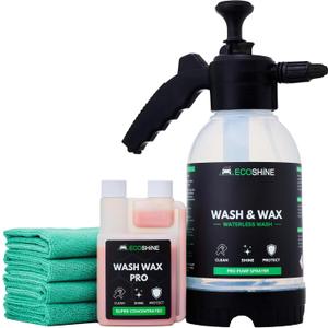 Waterless Car Wash Kit | Super Concentrated Rinseless Car Wash And Wax Formula With Non Foaming Detail Sprayer For Fast Car Detailing | Makes 16 Gal Of Ready To Use Waterless Wash And Wax (8 Fl Oz (Pack of 1))