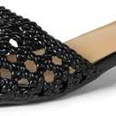 Amazon Essentials Women's Mini Heel Mule Sandals (9, Black Cane Weave)