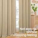 BGment Beige Linen Curtains 63 Inch Length for Bedroom, Privacy Thick Light Filtering Drapes with Grommet for Living Room Farmhouse Non See Through, 2 Panels Set, Each 52 Inch Wide