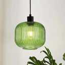 7.87 Inch Green Glass Pendant Light Fixtures Modern Creative Kitchen Island Glass Pendant Light Fixtures for Living Room, Bedroom, Dining Room, Bar, E26 Base (Not Included Bulbs)