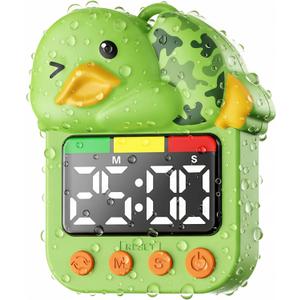 Shower Timer Waterproof Visual Timer for Kids - 99 Min Duck Shaped Digital Toddler Timer with Color Countdown Rechargeable Potty Training Shower Clock for Bathroom Toilet & Kitchen