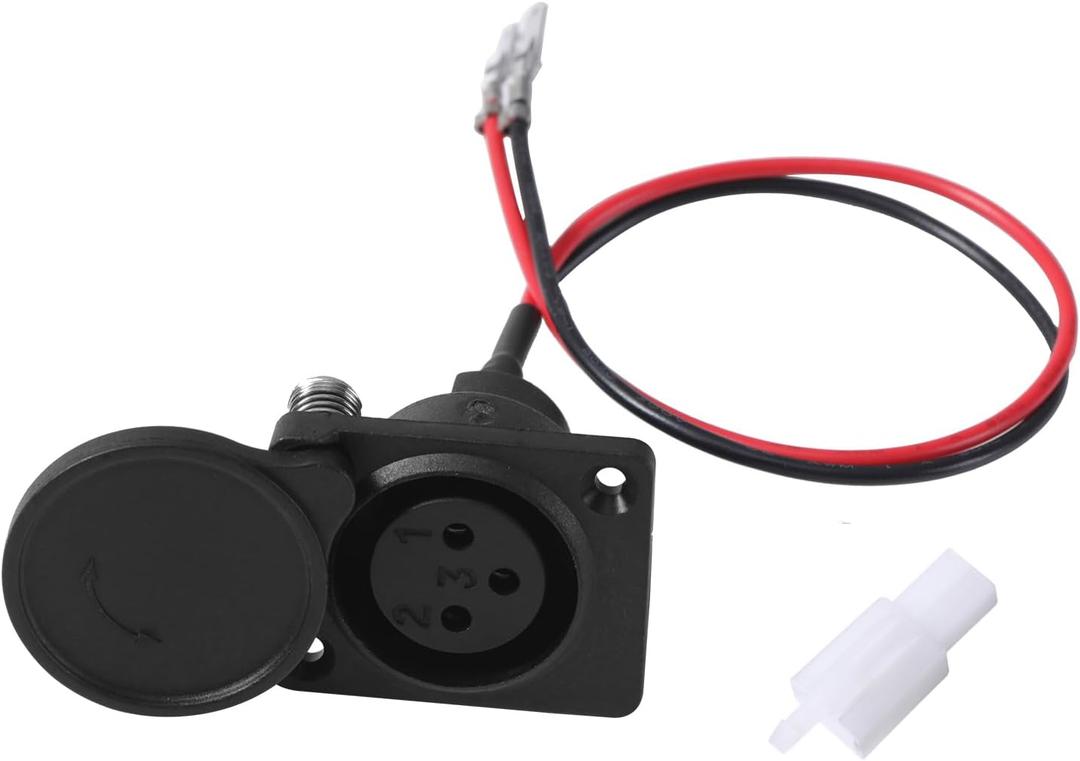 KAMIER XLR Charger Port for Razor MX650 MX500 SX500 Mcgrath Dirt Rocket Bike Eco Smart Metro Kids Electric Scooter E-Scooter E-Bike Off Road Motocross Parts 3 Pin 2 Wires