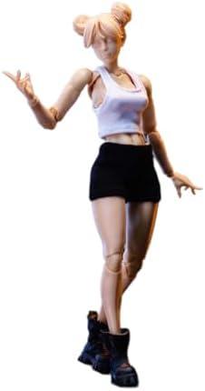 1/12 Scale Female Action Figure,6inch Super Flexible Girl Figure Body Doll with Head Sculpt&Replaceable Chest Legs Accessory Collection (Pale Skin)