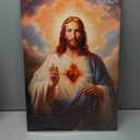 Sacred Heart of Jesus Wall Art Picture Divine Mercy Picture Canvas Wall Decor Christian Religious Christ Jesus Portrait Poster Prints Artwork for Living Room Bedroom Room Office Home Decoration