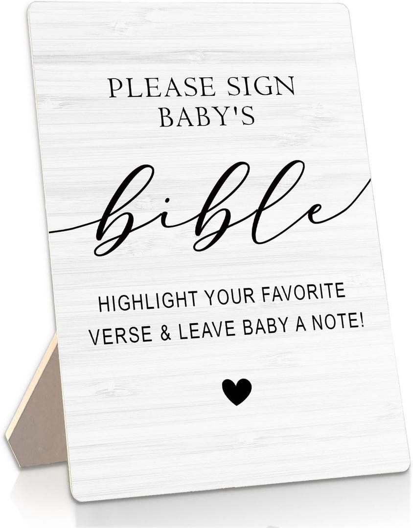 2 x Baby Shower Wooden Signs - Baby Shower Sign, Please Sign Table Decoration, 5x7inch