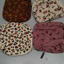 Abbylike 4 Pcs Floral Makeup Bag Cosmetic Bag with Zipper Portable Small Pouches for Purse Toiletry Mini Pouch Cute Mini Makeup Purse for Coin Essentials Items Women (Cute)