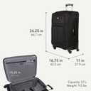 SwissGear Sion Softside Expandable Spinner Luggage Durable Lightweight Travel Suitcase, Black, Checked-Medium