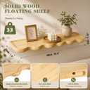 Pinkunn 2 Pack 24 Inch Scalloped Floating Shelves, Solid Wood Wavy Wall Shelves with Hidden Brackets, Rustic Storage and Display for Bathroom, Kitchen, Living Room, Bedroom