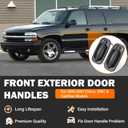 Yinlowa Front Left Right Exterior Door Handles with Locks for 1999-2006 Chevy Silverado GMC Sierra 1500 2500 3500, Tahoe, Suburban, Yukon, Escalade, Replaces 15034985 15034986 19356468 15298924