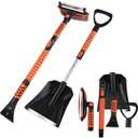 42'' Ice Scraper and Extendable Snow Brush Emergency Snow Shovel Snow Broom with Foam Grip 180 Pivoting Brush Head Snow Scraper for Cars, Trucks, SUVs, Vehicle