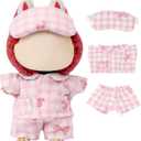 17cm Doll Clothes Sets (No Doll) Pink Pajamas Outfits Handcrafted Designer Clothing Including Eye mask Trousers and Pajamas