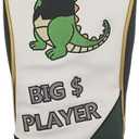 Golf Head Covers Humorous Crocodile Cartoon Embroidery Luxurious Waterproof and wear-Resistant Silicone Leather Durable Driver & Wood Club Covers