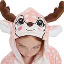 ABENCA Kids Deer Onesie Reindeer Costume Animal Girls Pajamas Christmas Halloween Cosplay Sleepwear.Pink Deer.140 (9-10 Years)