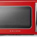 Galanz GLCMKZ07RDR07 Retro Countertop Microwave Oven with Auto Cook & Reheat, Defrost, Quick Start Functions, Easy Clean with Glass Turntable, Pull Handle.7 cu ft, Red