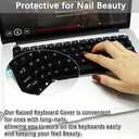 Raised Keyboard Cover for Long Nails, Heart Shaped Keyboard Protective Cover Nail Beauty Keyboard Compatible with HP EliteBook x360 G9 14" etc. 