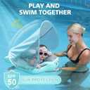 Baby Floats for Pool with Canopy Removable Sun Protection Canopy Mambobaby Float Non Inflatable Upgrade Add Tail Avoid Flip Waterproof Skin-Friendly Infant Swim Float 3-24 Months, Medium