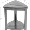 ALA TEAK Wood Bath Spa Shower Stool Corner Bench Stool Fully Assembled