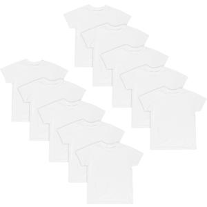 Hanes Boys Undershirt, EcoSmart White T-Shirts for Boys, Short Sleeve Shirts, 5 or 10- Pack (White, XL)