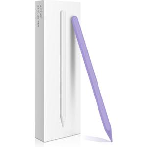 Stylus Pen 2nd Generation with Magnetic Wireless Charging, Stylus Pen, Smart Pen Compatible with iPad Pro 11 in 1/2/3/4, iPad Pro 12.9 in 3/4/5/6, iPad Air 4/5, iPad mini 6, Purple