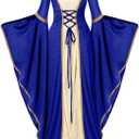 Spooktacular Creations Renaissance Costume Women, Velvet Medieval Dress for Women, Irish Renaissance Dress for Halloween (Medium, Blue)