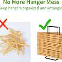 EASTTOWEST Hanger Organizer Stacker for Closet Laundry Room,Holds up 110 Wire Hanger,Black Carbon Steel Clothes Hanger Storage Rack Holder for Adult or Child