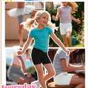 Custoneei 3 Pack Girls Bike Shorts 5-14 Years, 3-Color, 7-8 Years
