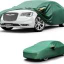 Car Cover Waterproof All Weather, 16-Layer Heavy Duty Full Exterior Cover with Vents, Spare Windproof Straps & Towel, Winter Snow/Ice/Rain Protection, Fit Sedan Chrysler 300, Lexus ES350. (A7-Fit Sedan Length 193 to 208 Inch, green)