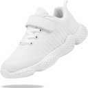 Santiro Boys Shoes Girls Kids Sneakers Tennis Running Shoes (4 Big Kid, White)