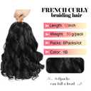 WIPPORYA French Curly Braiding Hair 12 Inch 6 Packs Black Loose Wave Bouncy Crochet Hair Pre Stretched 50g/pack Yaki Curly Hair for Black Women Hair Extensions (12inch 1B(pack of 6))