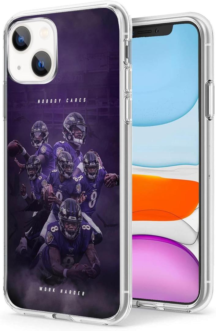Compatible with iPhone 14 Case, Durable Full Body Protection, Soft TPU Shockproof Clear Case (Baltimore-Jackson-4)