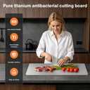 Titanium Cutting Boards for Kitchen, Pure Titanium Cutting Board, Non-Slip Dishwasher-Safe Chopping & Kneading Board for Meat, Fruit, Vegetables & Baking, with Cutting Mat, 23.5 * 15.5