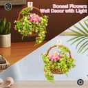 SATHIBI Flower Bouquet Building Set, Flowers Basket Bonsai Plants with Light, Botanical Collection Wall Decor, Creative Building Toy Gift for Adults (691 PCS)