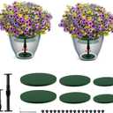 2 Pack Adjustable Height Plant Risers for Inside Pots, 7.5-12" Planter Inserts for Large Pots, Pot Fillers for Tall Square Round Taper Planters (6" 8" 10" Base or Top)