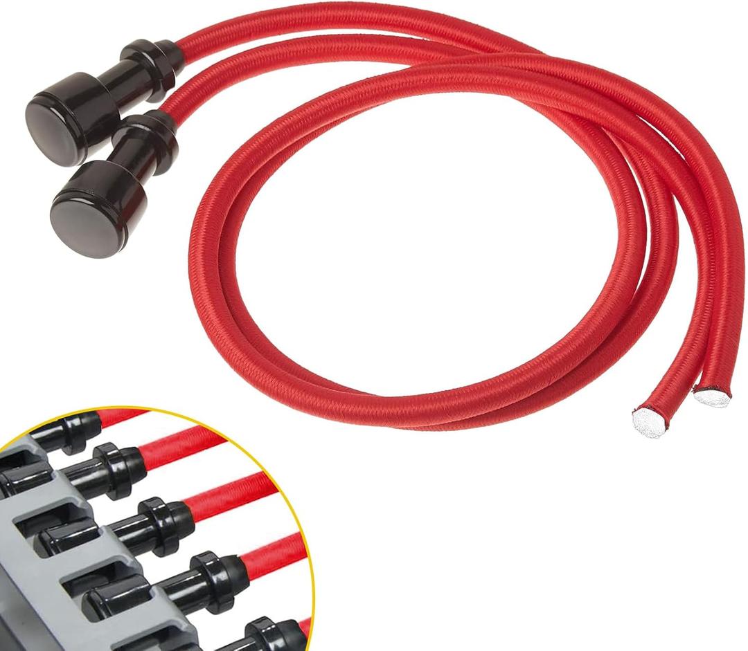 PrimeMach Upgraded Double Power Resistance Cord (2-Pack) - Compatible with AeroPilates Reformers - 40% Extra Tension - Heavy-Duty Anti-Snap Core with Reinforced Connection Ends for Maximum Durability