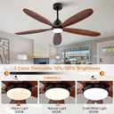 60 Inch Wood Ceiling Fans with Lights and Remote, Modern Outdoor Ceiling Fan with Light for Patio, Dimmable, 5 Blades, Reversible DC Motor, Memory Function